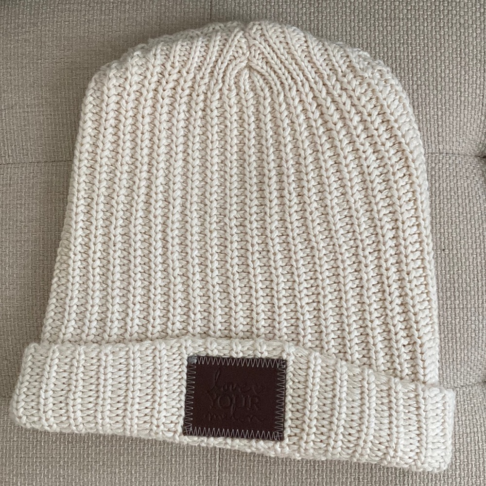 Love Your Melon Cream Colored Cuffed Beanie